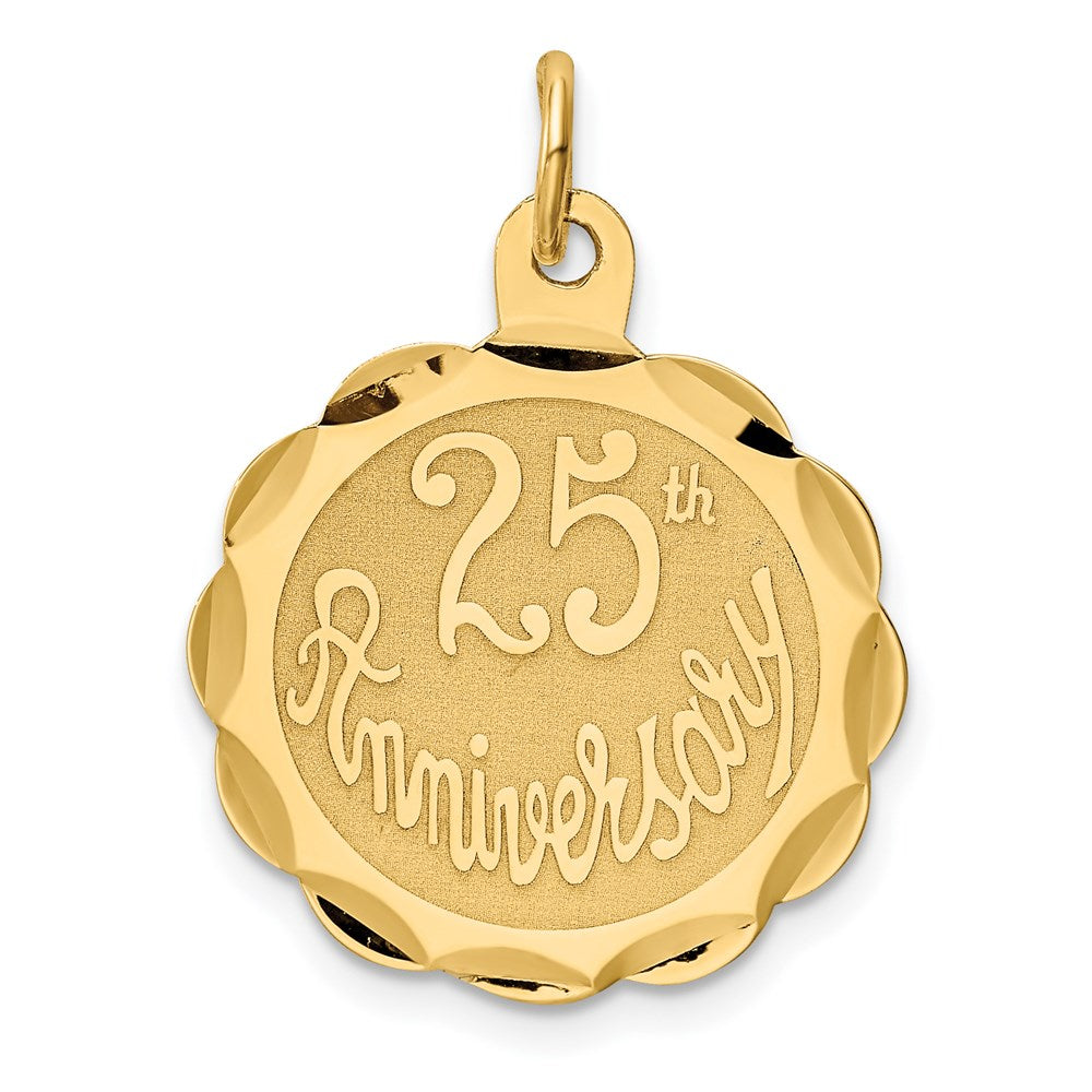 25th ANNIVERSARY Disc Charm in 14k Yellow Gold