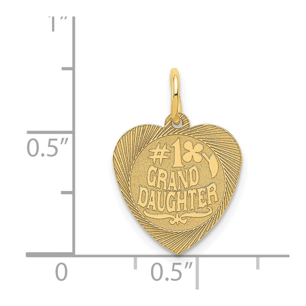 #1 GRANDDAUGHTER Charm in 14k Yellow Gold