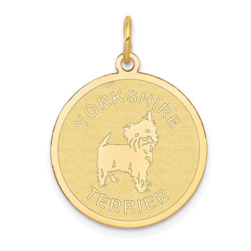 Yorkshire Terrier Disc Charm in 14k Yellow Gold