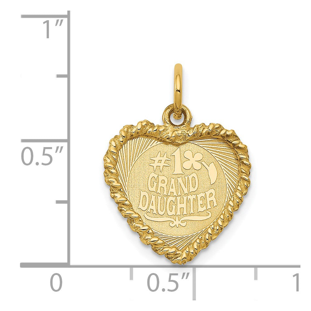 #1 GRANDDAUGHTER Disc Charm in 14k Yellow Gold
