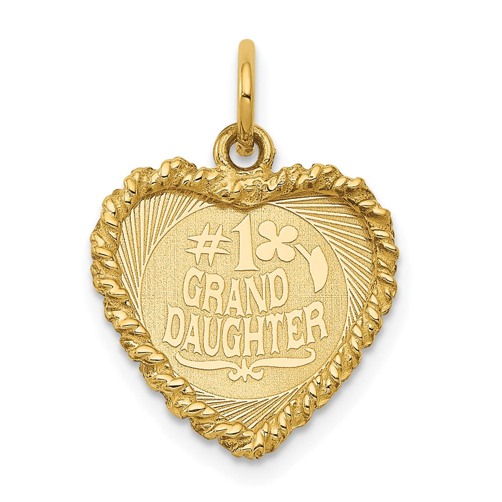 #1 GRANDDAUGHTER Disc Charm in 14k Yellow Gold