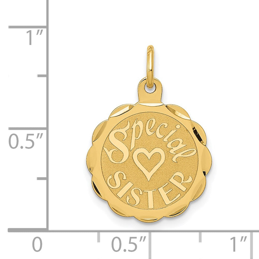 SPECIAL SISTER Charm in 14k Yellow Gold