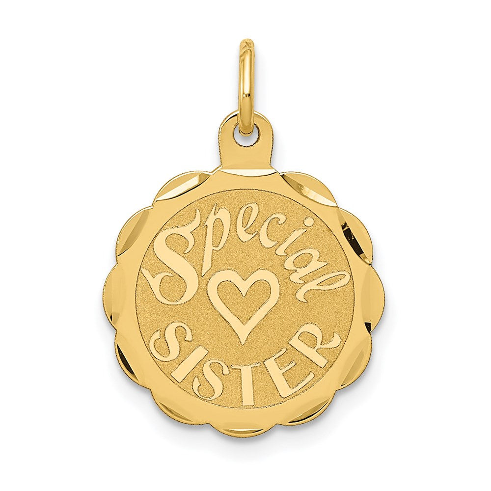 SPECIAL SISTER Charm in 14k Yellow Gold