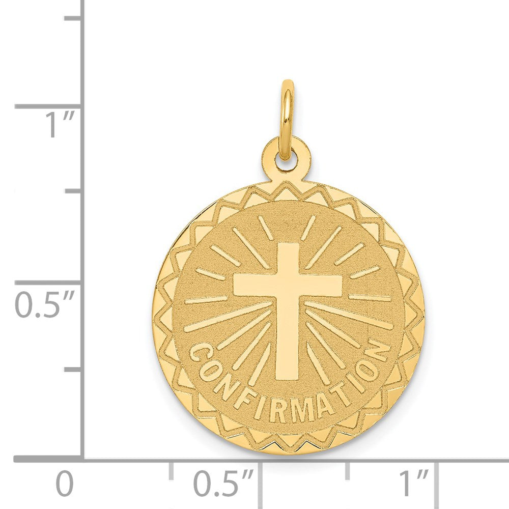 Confirmation Disc Charm in 14k Yellow Gold