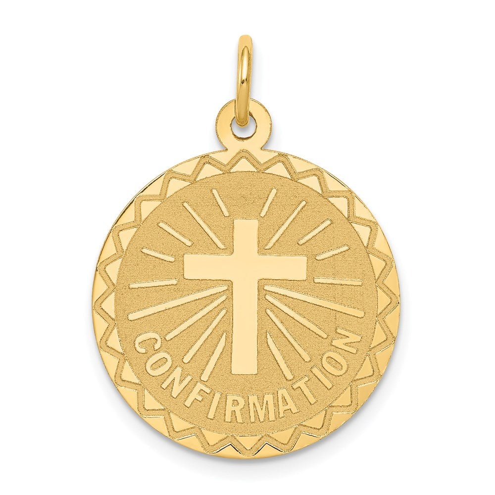 Confirmation Disc Charm in 14k Yellow Gold