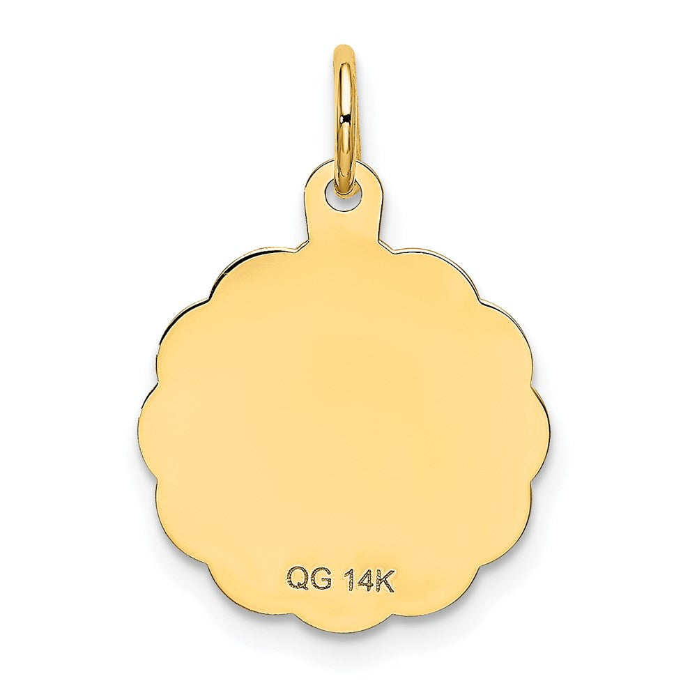 SWEET 16 Disc Charm in 14k Yellow Gold