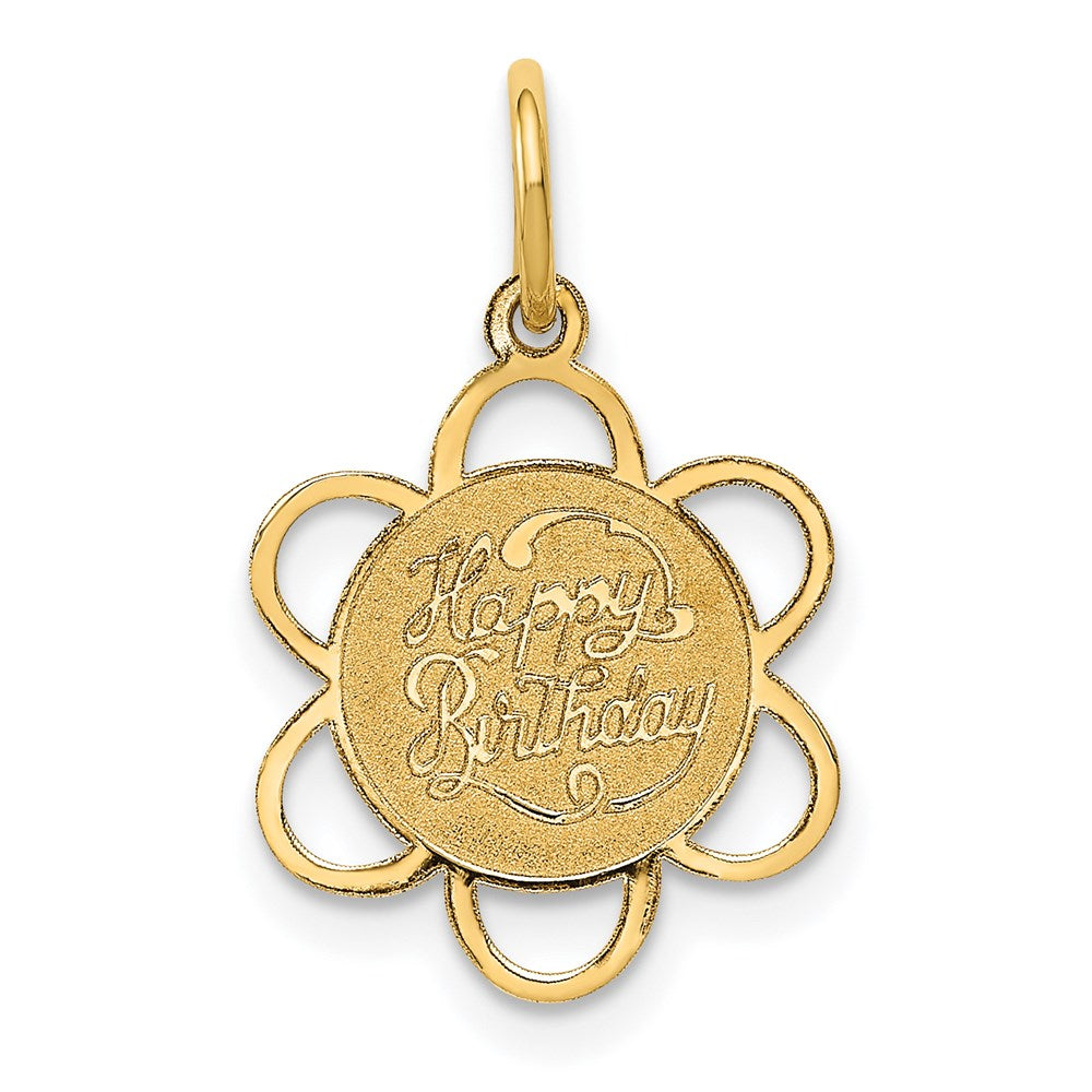 HAPPY BIRTHDAY Charm in 14k Yellow Gold