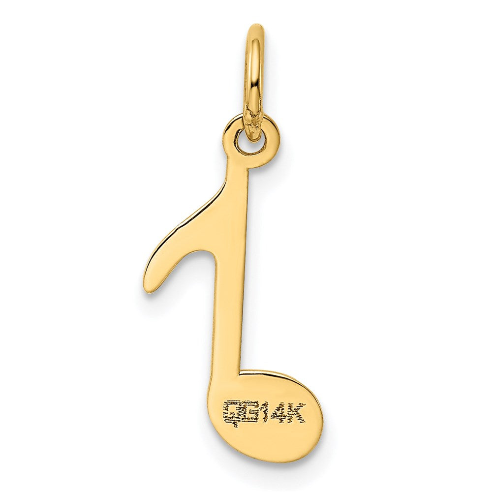 Polished Musical Note Charm in 14k Yellow Gold