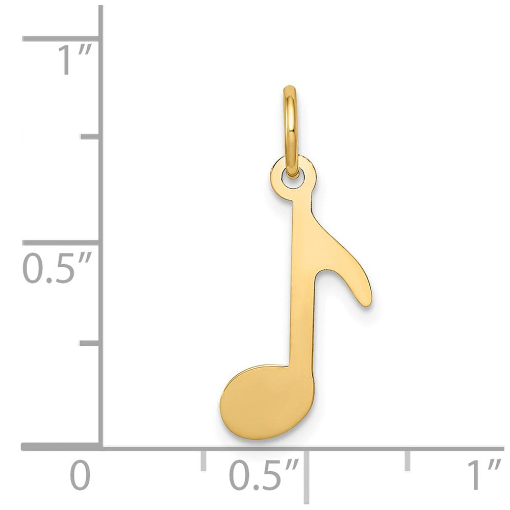 Polished Musical Note Charm in 14k Yellow Gold