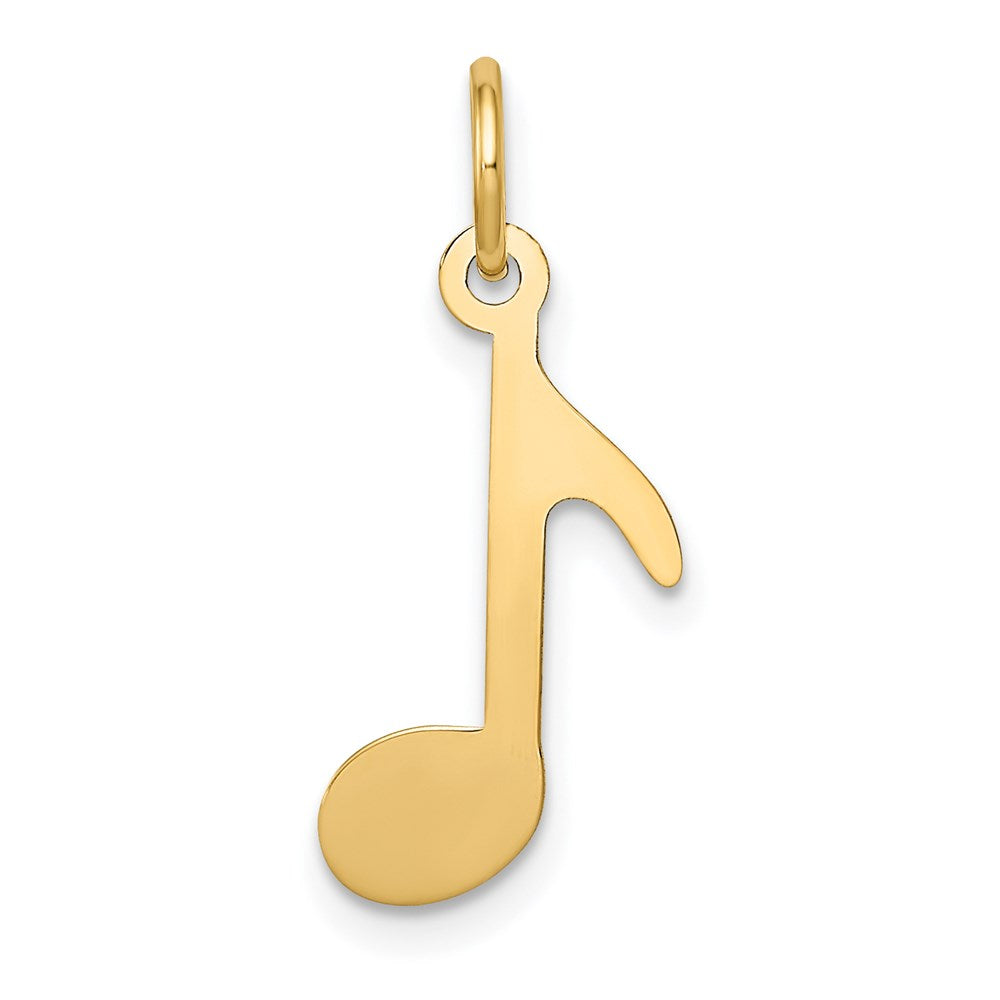 Polished Musical Note Charm in 14k Yellow Gold