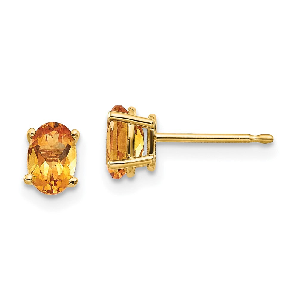 Citrine Earrings - November in 14k Yellow Gold