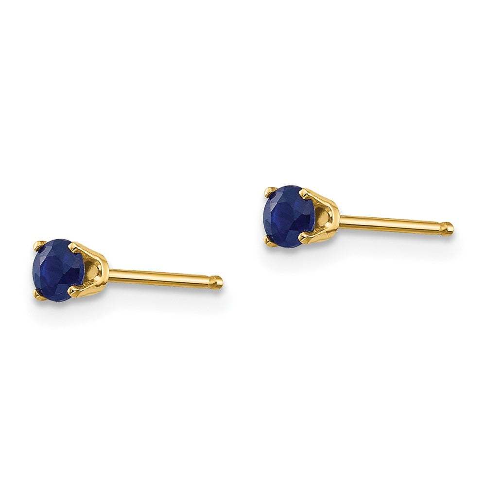 3mm September/Sapphire Post Earrings in 14k Yellow Gold