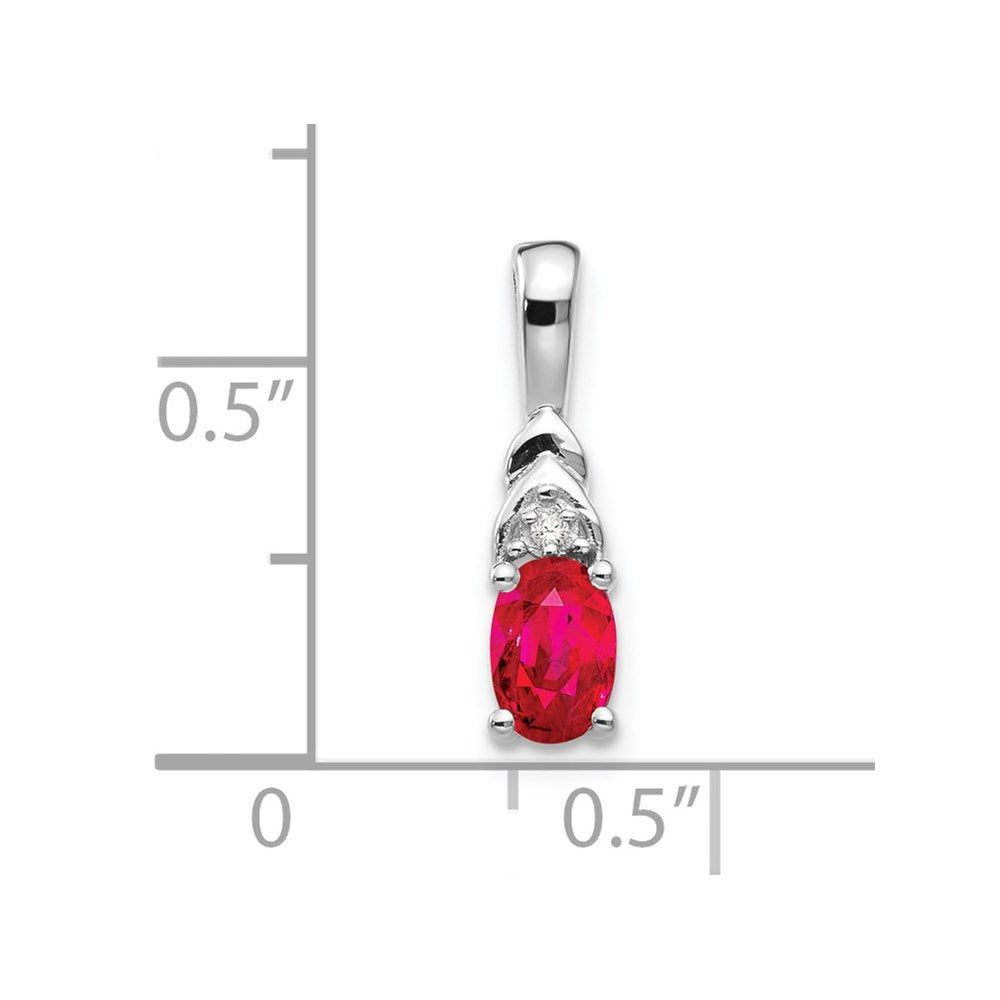 Ruby & Diamond Pendant in 14k White Gold
