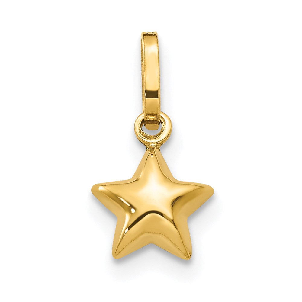 3D Puffed Star Charm in 14k Yellow Gold