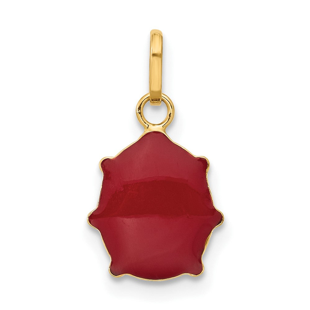 Red Enameled Ladybug Charm in 14k Yellow Gold