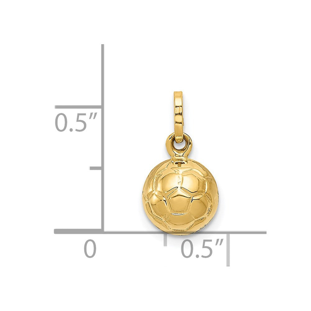 3-D Soccer Ball Charm in 14k Yellow Gold