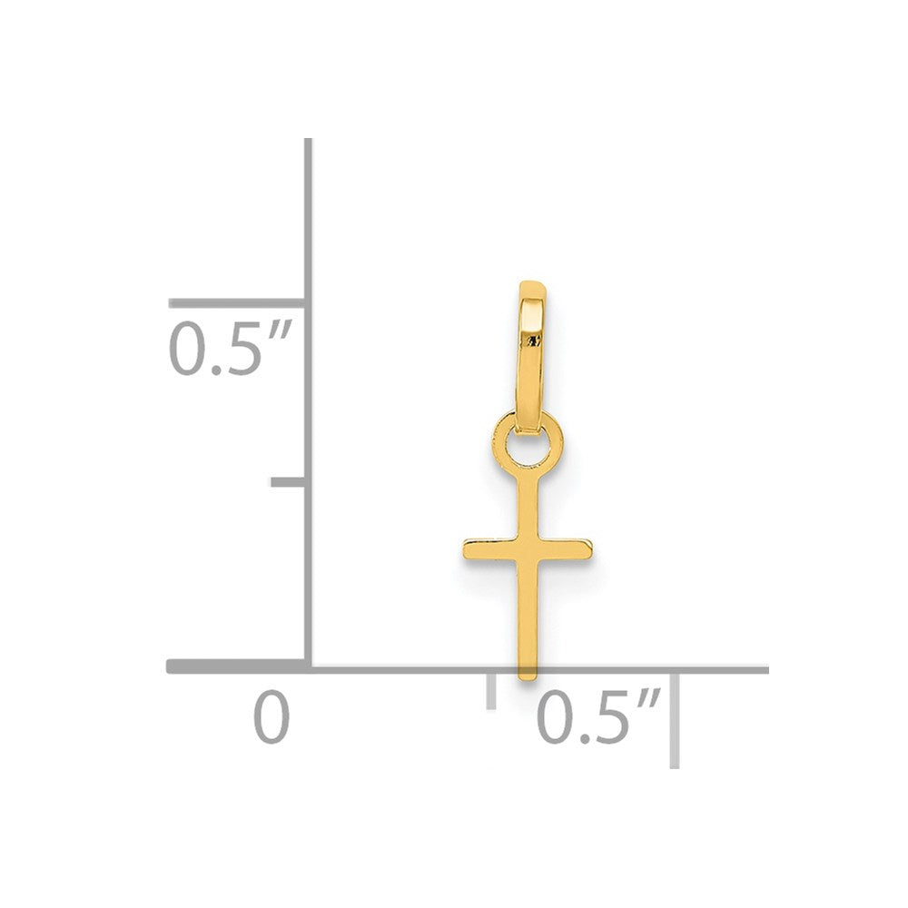 Tiny Cross Charm in 14k Yellow Gold