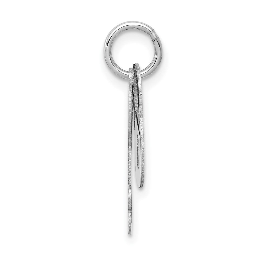 Polished Moveable Lock & Heart Key Charm in 14k White Gold