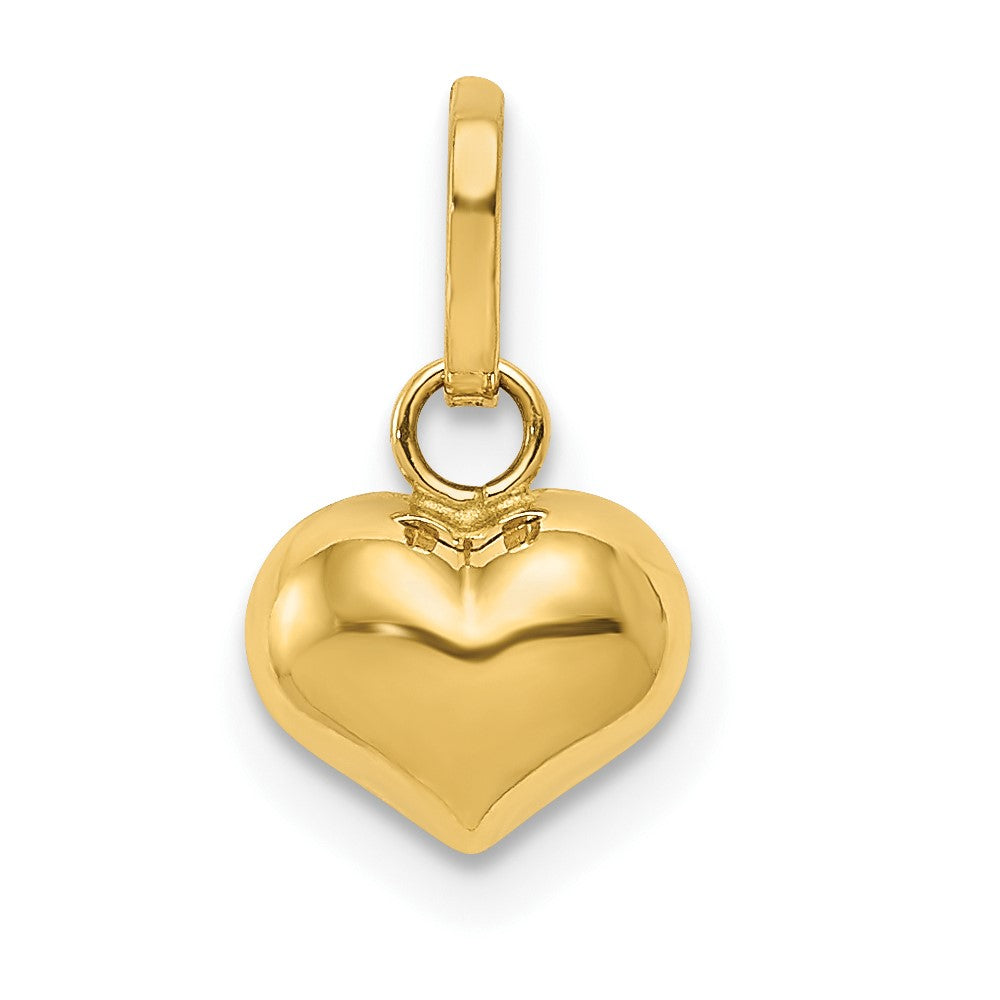Polished 3-D Puffed Heart Charm in 14k Yellow Gold