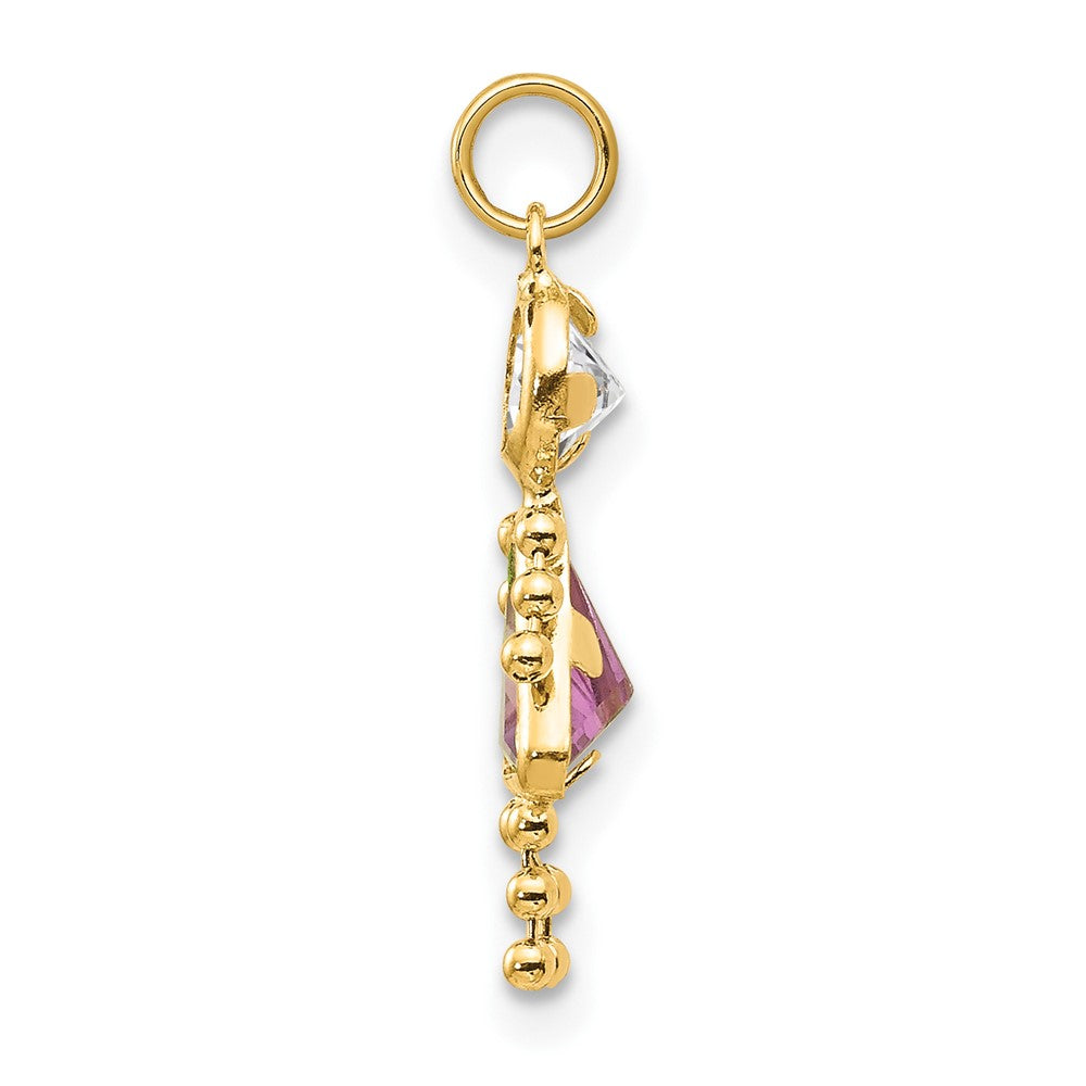 June Girl Birthstone Charm in 14k Yellow Gold
