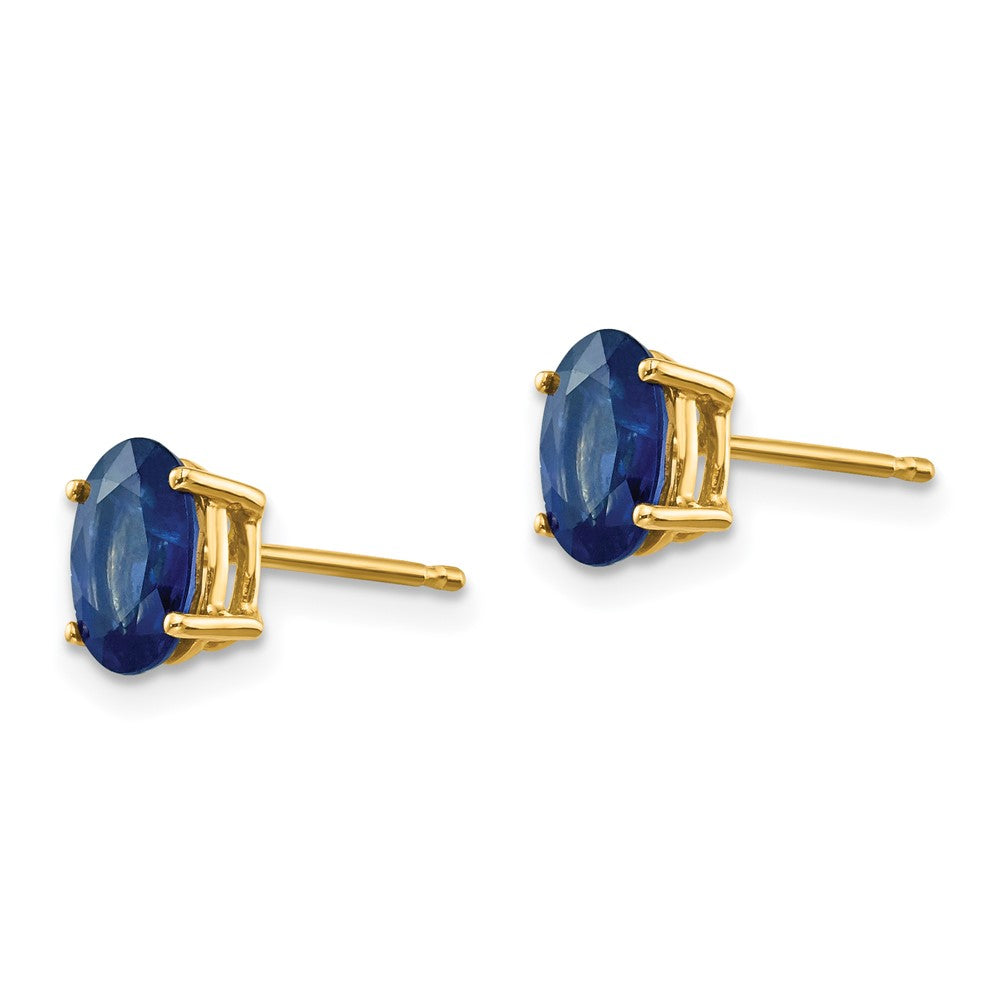 Sapphire Post Earrings in 14k Yellow Gold