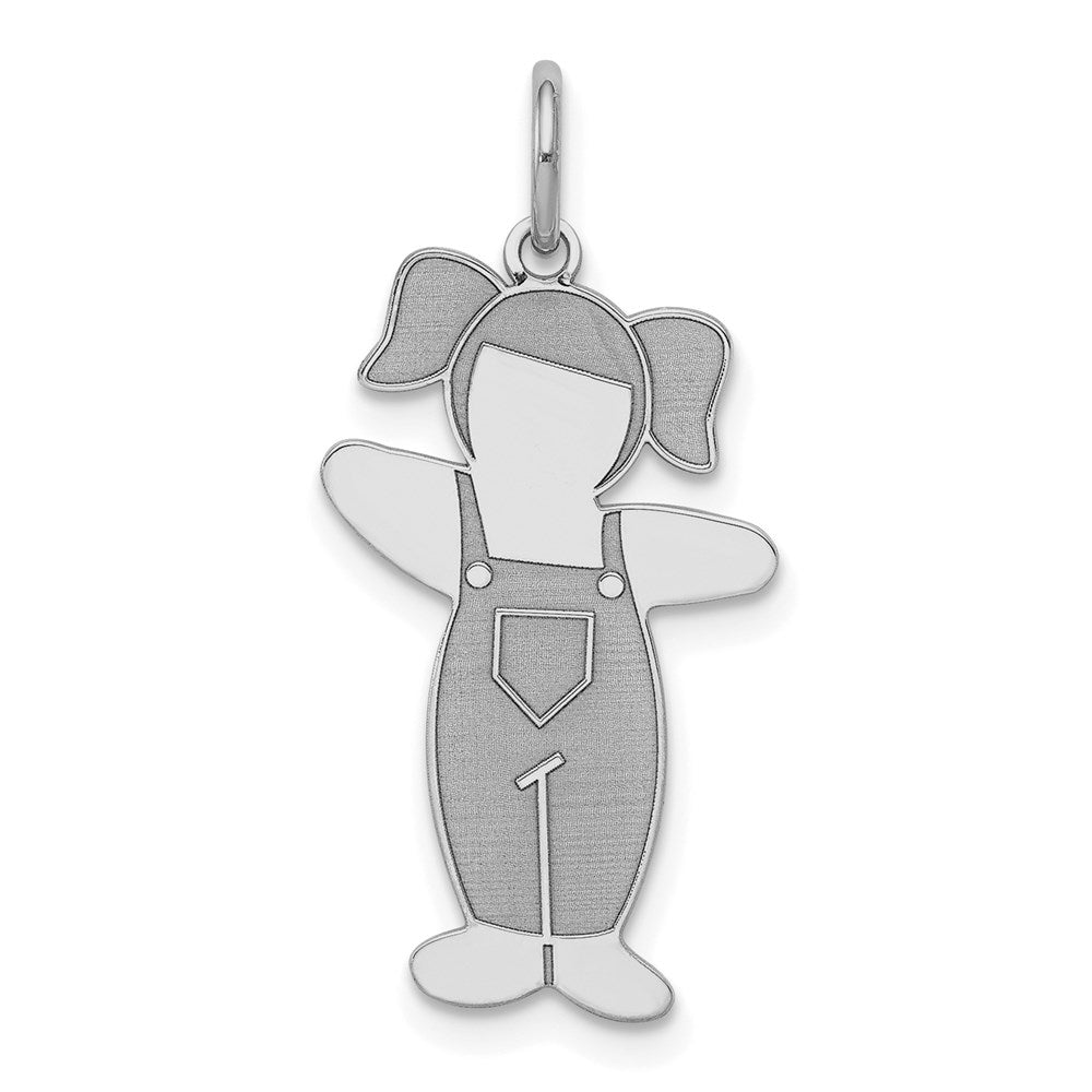 Rhodium-Plated Country Side Cuddle Charm in Sterling Silver