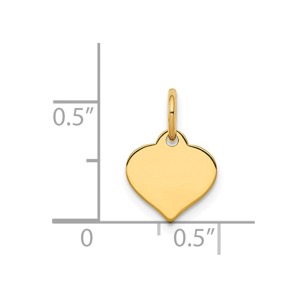 Heart Disc Charm in 14k Yellow Gold