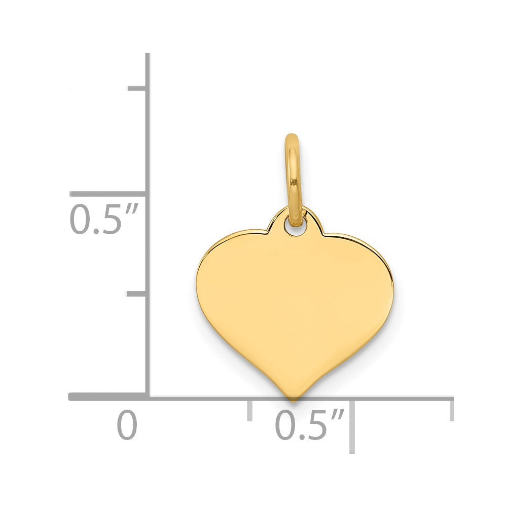 Heart Disc Charm in 14k Yellow Gold