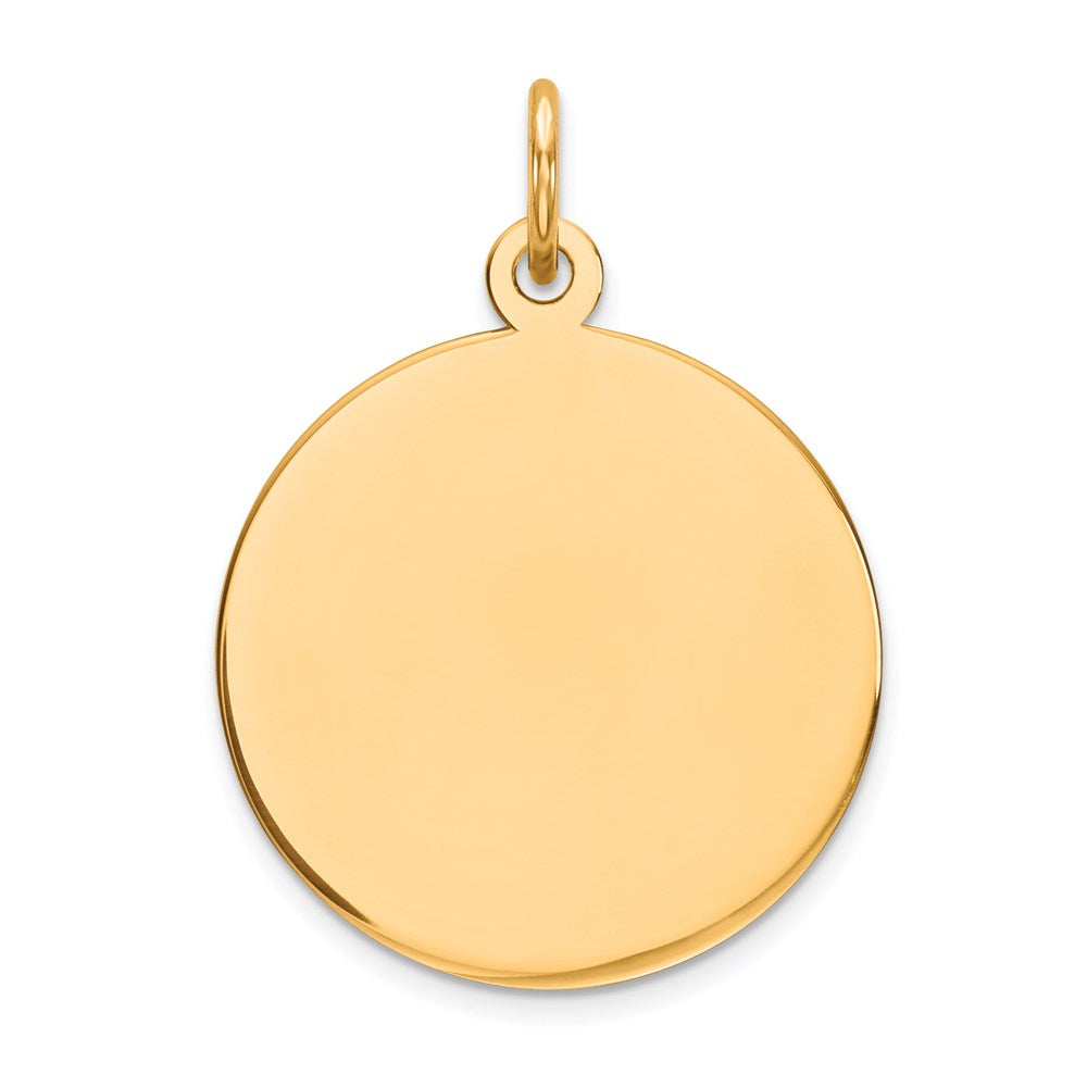 Round Disc Charm in 14k Yellow Gold