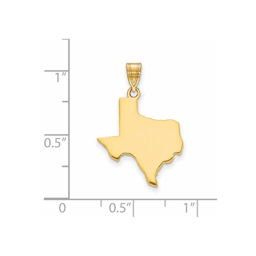 14kY Texas State Pendant in 14k Yellow Gold