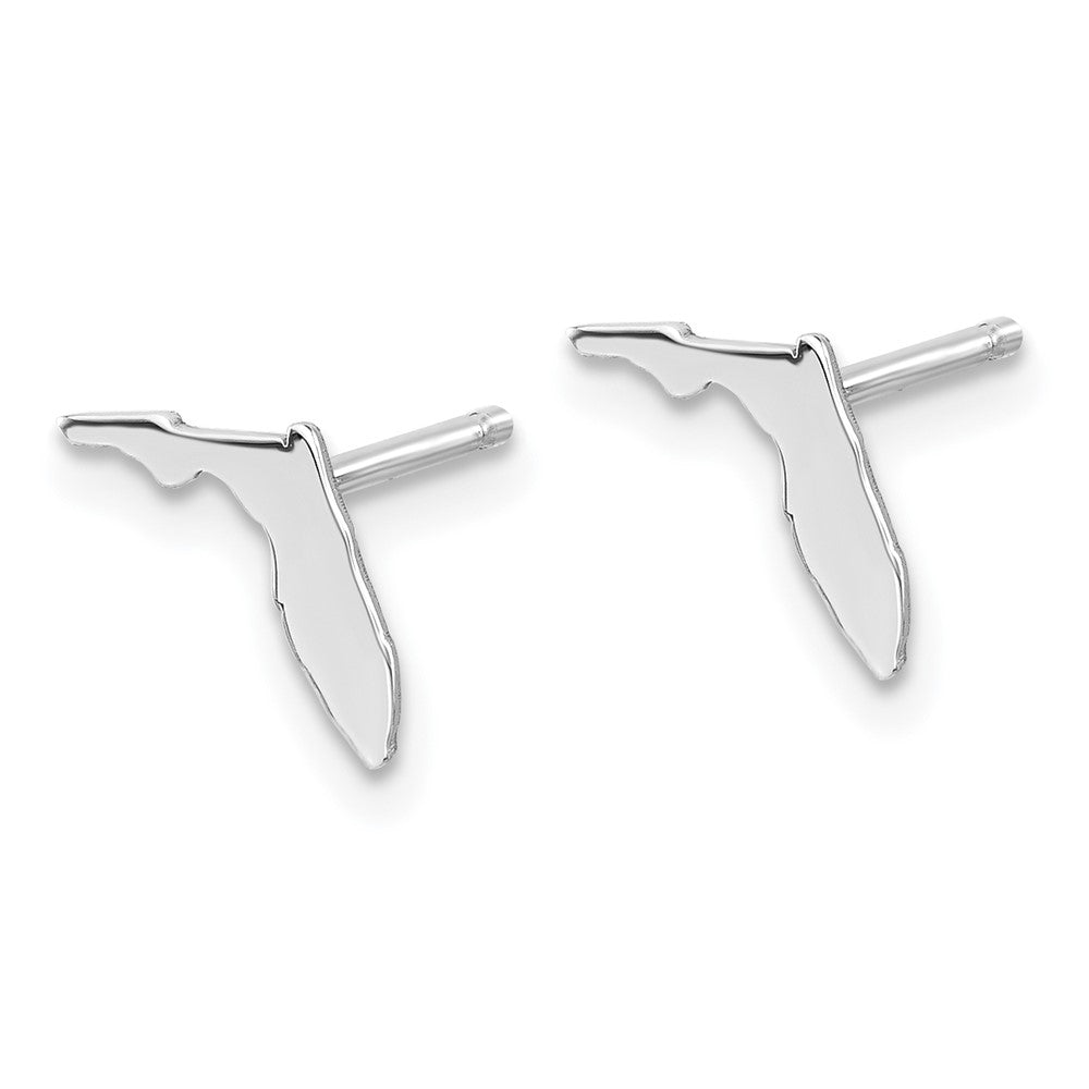 Sterling Silver/Rhodium-Plated Florida State Earrings in Sterling Silver