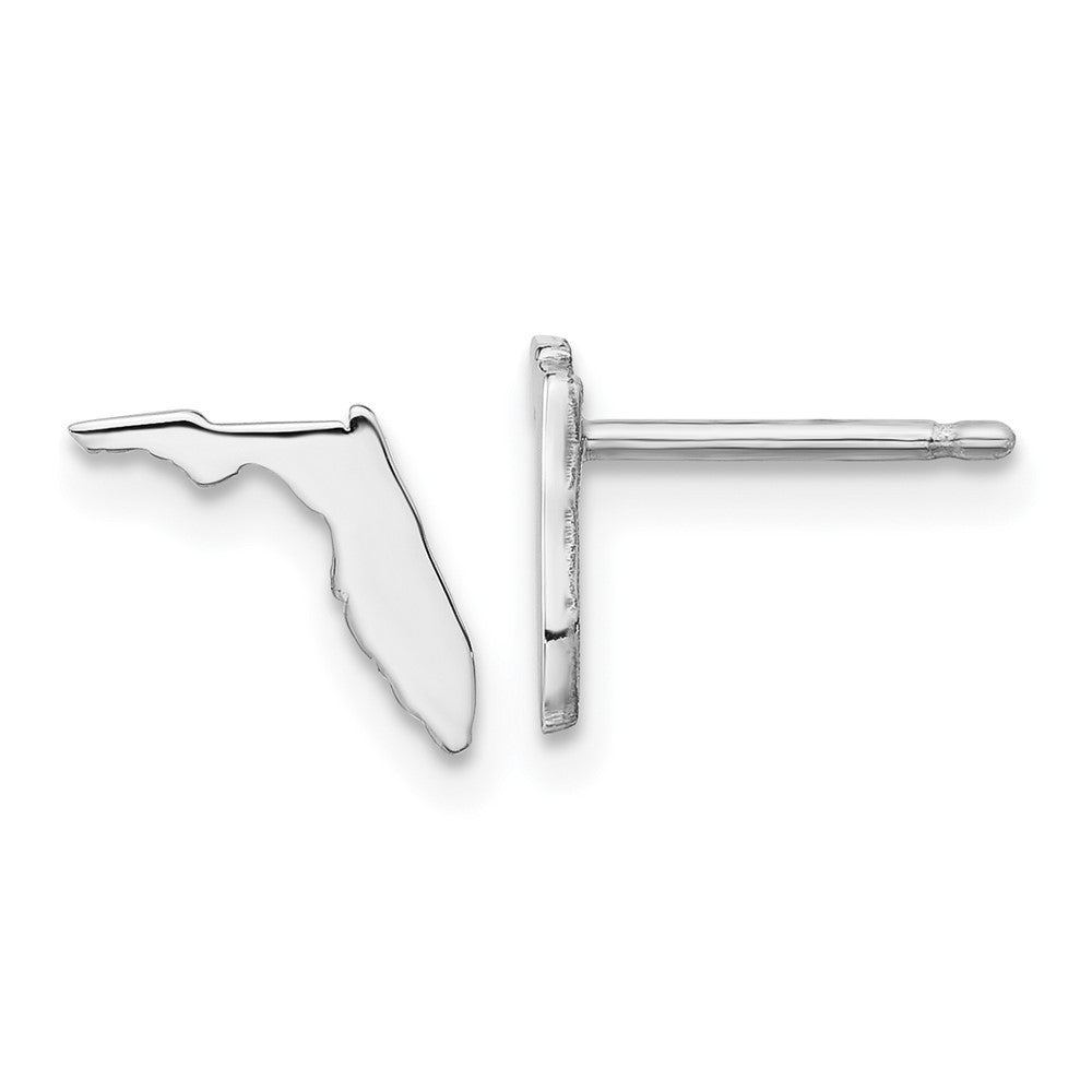 Sterling Silver/Rhodium-Plated Florida State Earrings in Sterling Silver