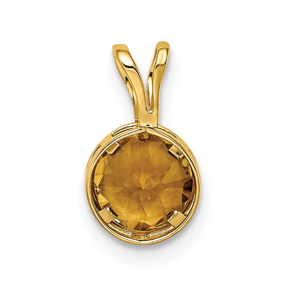 6mm Citrine bezel pendant in 14k Yellow Gold