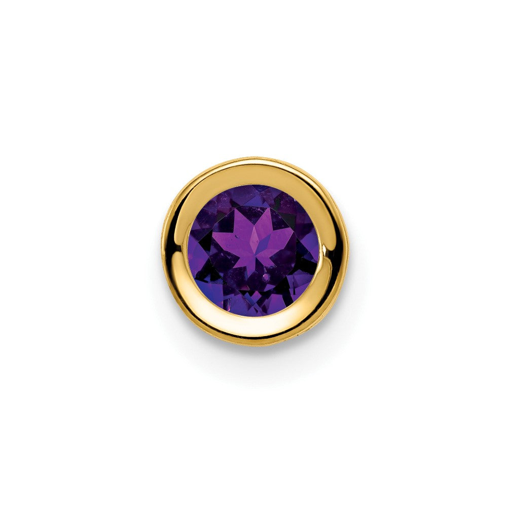 5mm Amethyst Bezel Pendant in 14k Yellow Gold