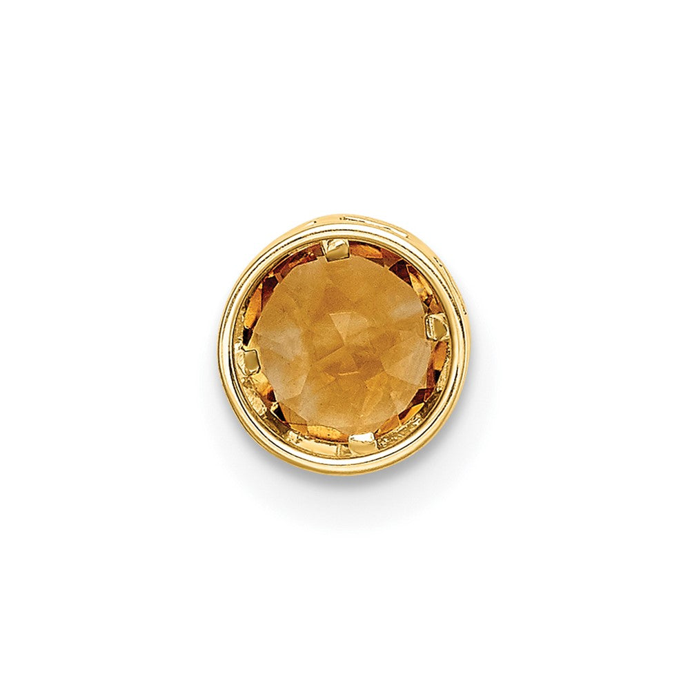 5mm Citrine bezel pendant in 14k Yellow Gold