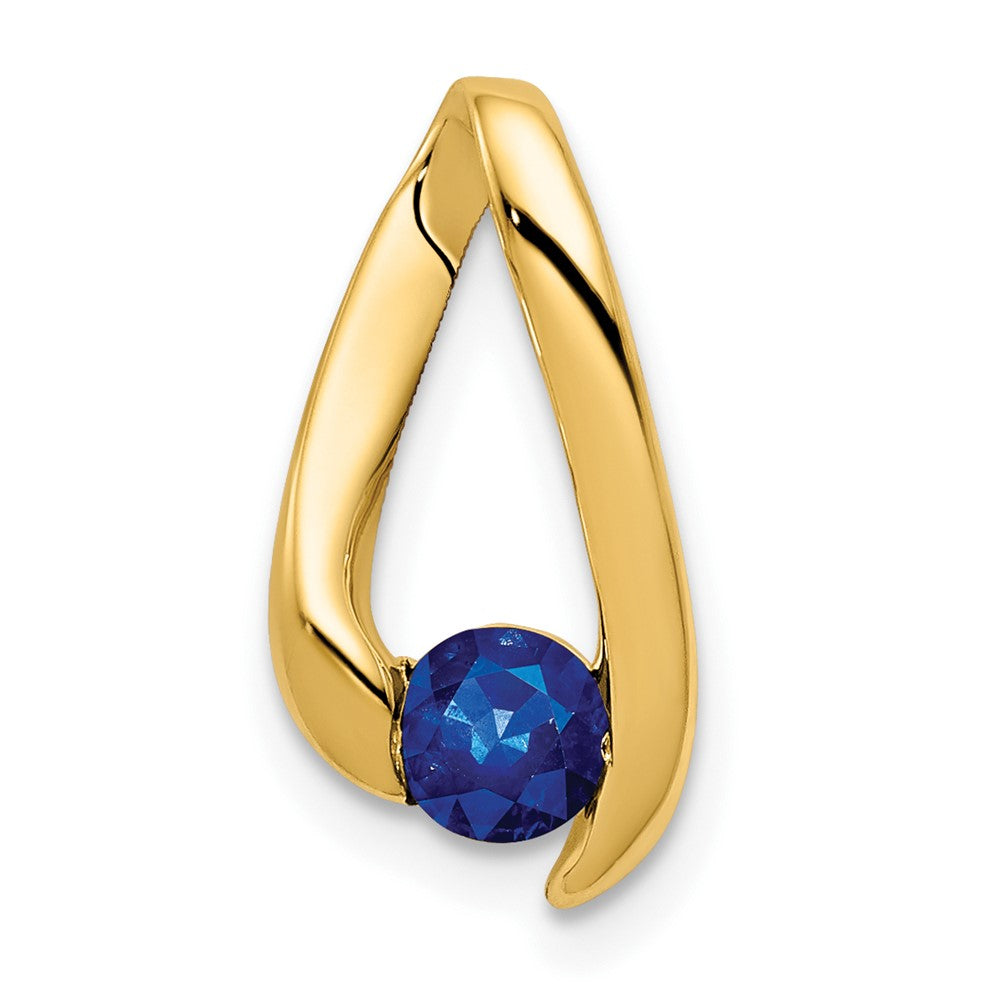 4mm Sapphire pendant in 14k Yellow Gold