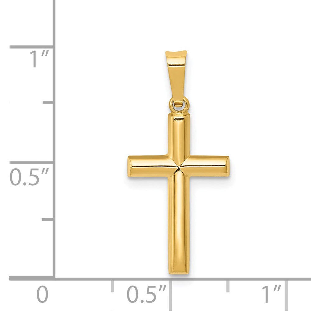 Hollow Cross Pendant in 14k Yellow Gold