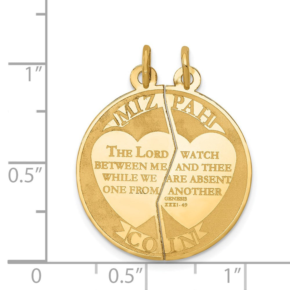 Mizpah 2-piece Charm in 14k Yellow Gold