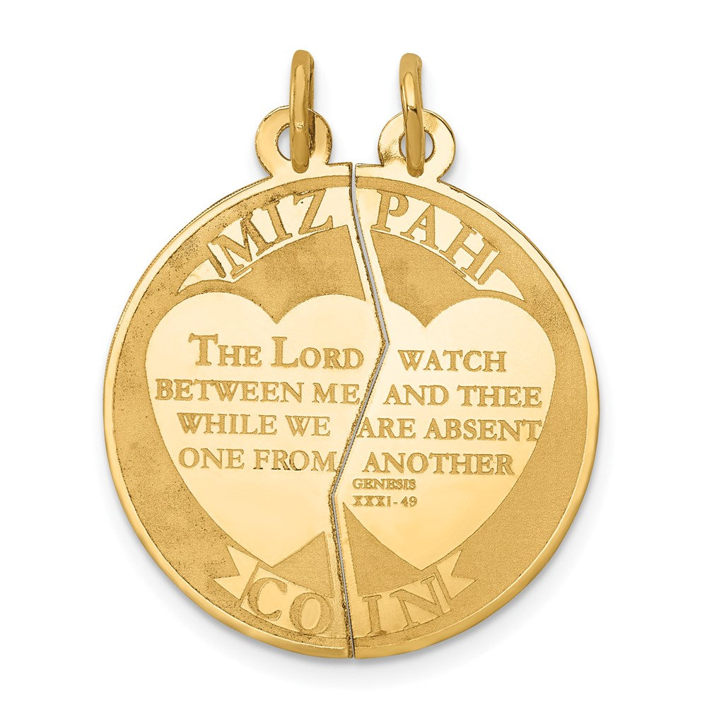Mizpah 2-piece Charm in 14k Yellow Gold