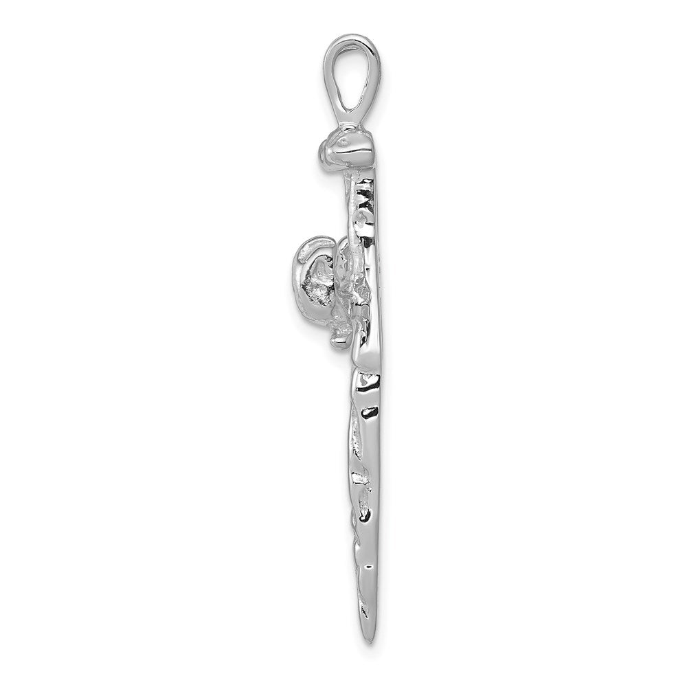 Nail Cross Charm in 14k White Gold