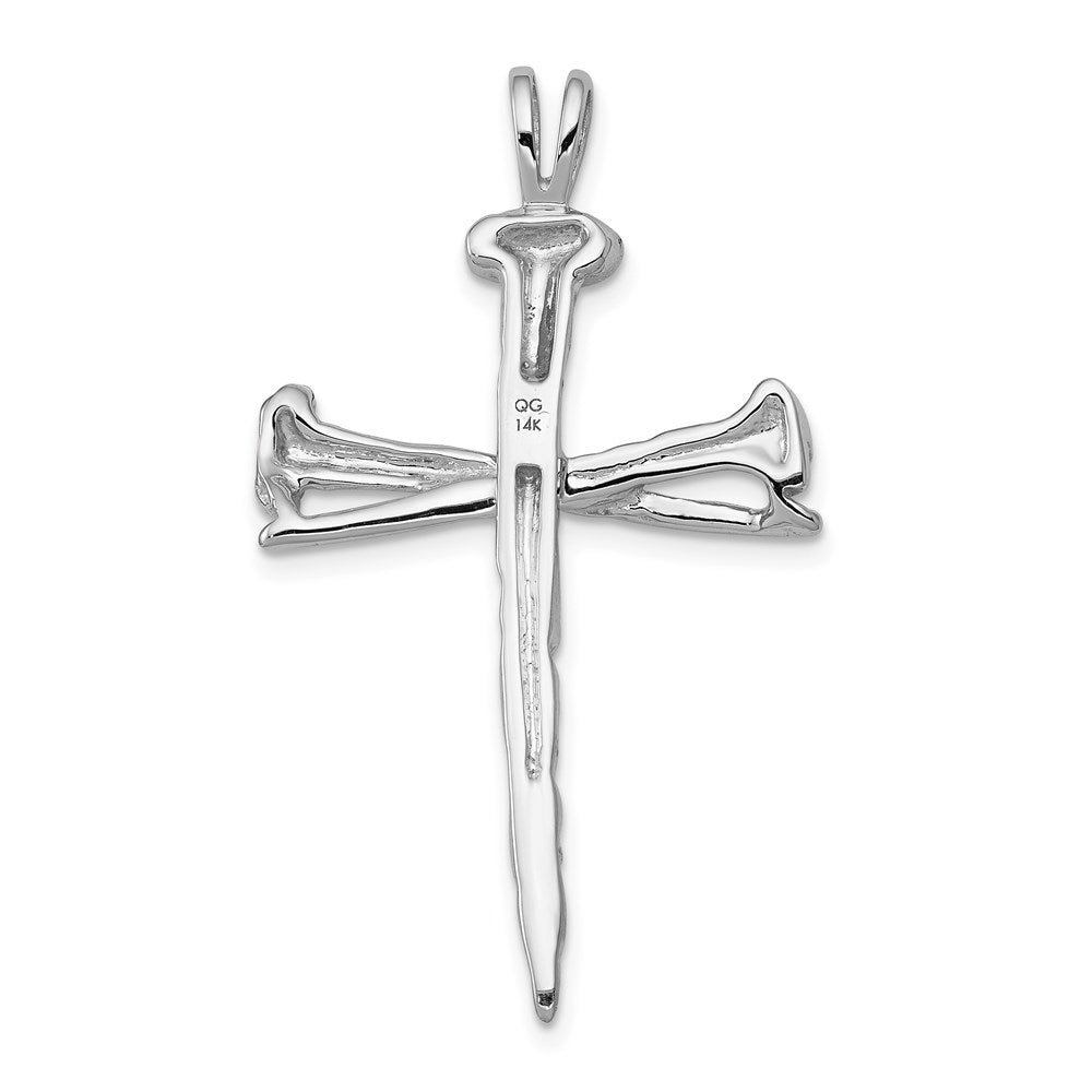 Nail Cross Charm in 14k White Gold
