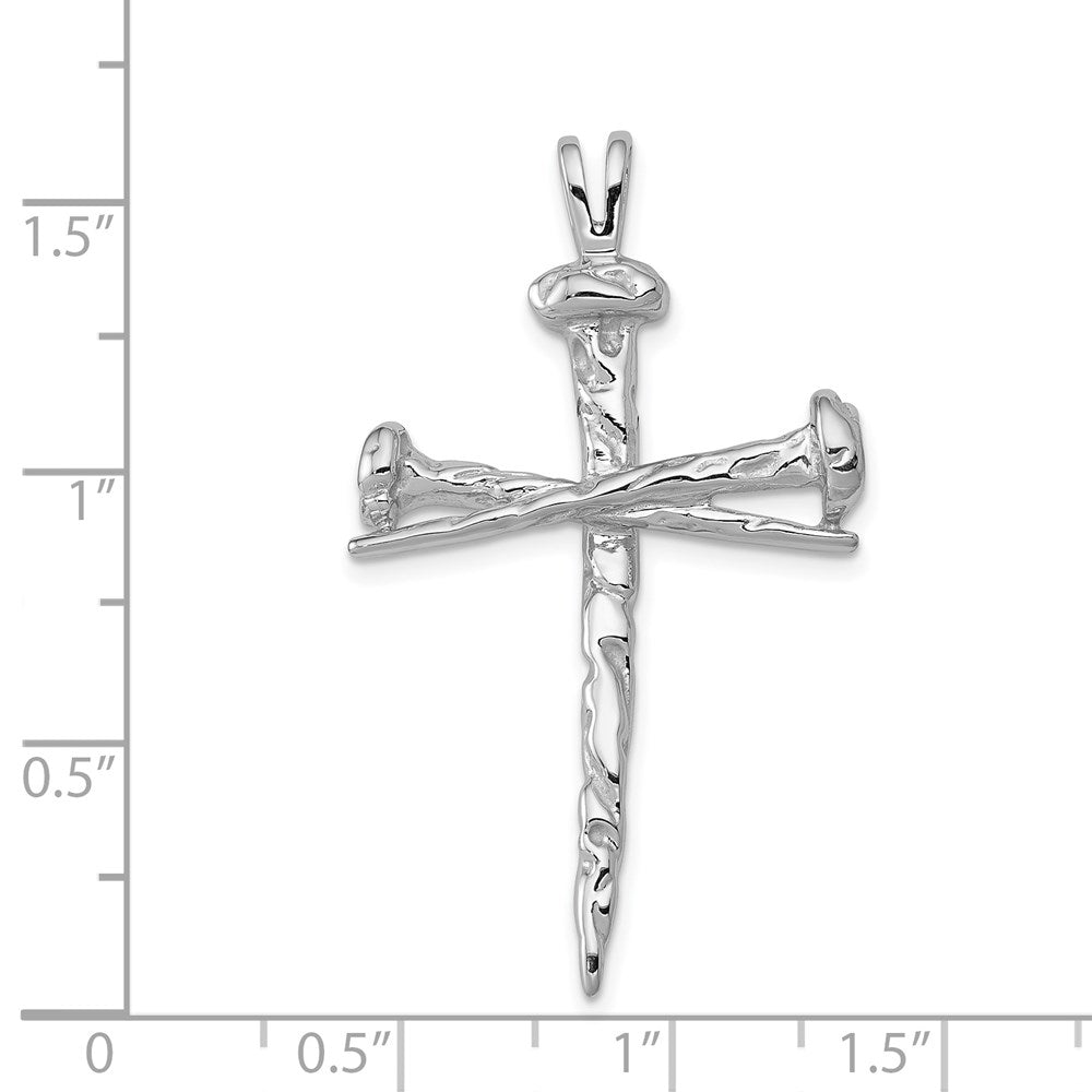 Nail Cross Charm in 14k White Gold