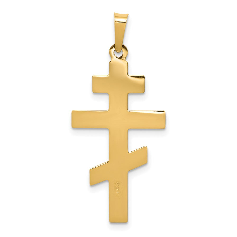 Eastern Orthodox Cross Charm in 14k Yellow Gold