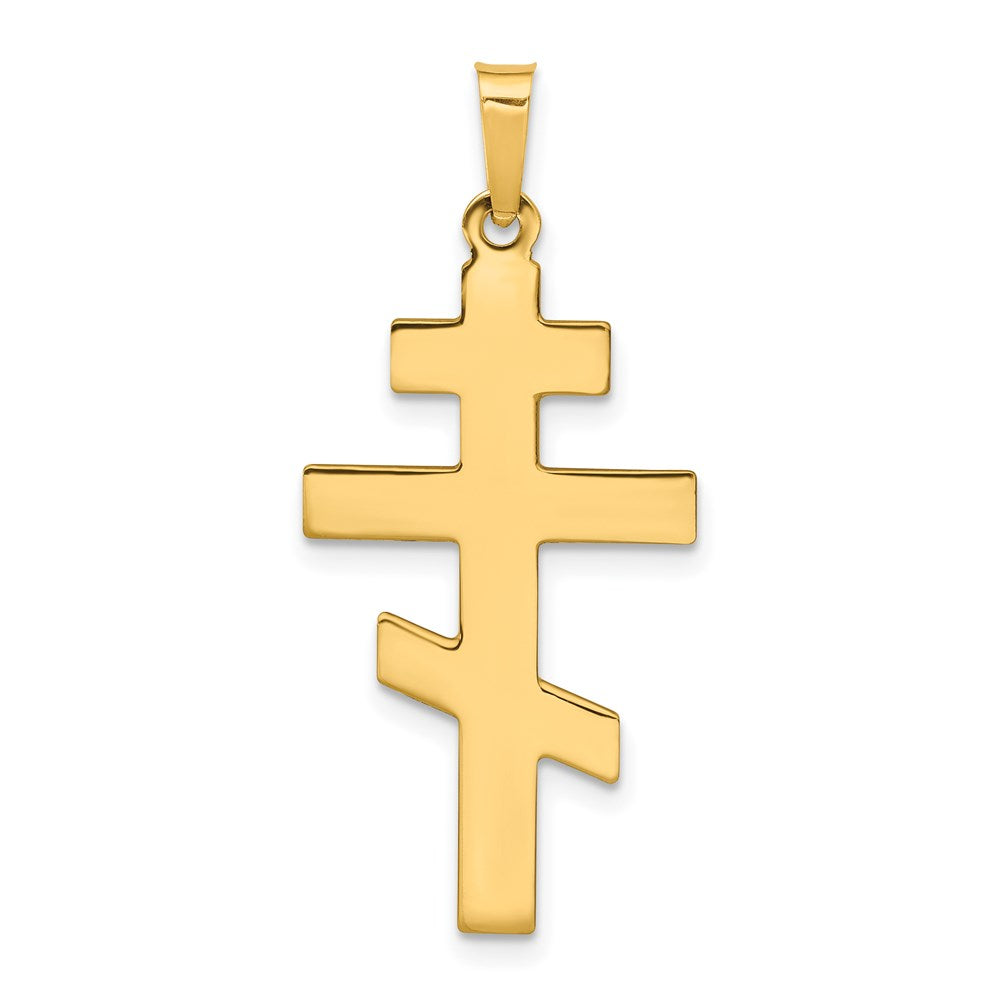 Eastern Orthodox Cross Charm in 14k Yellow Gold