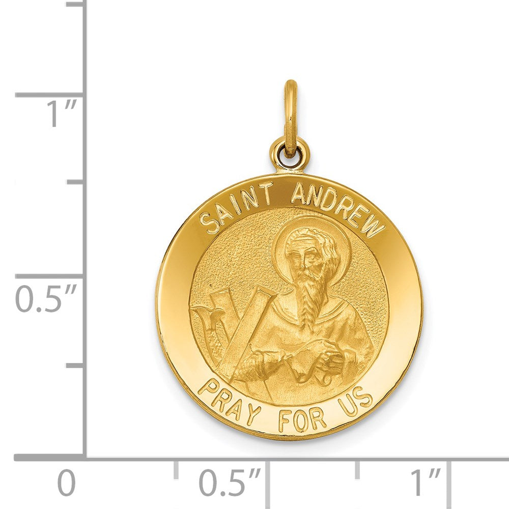 Saint Andrew Medal Pendant in 14k Yellow Gold