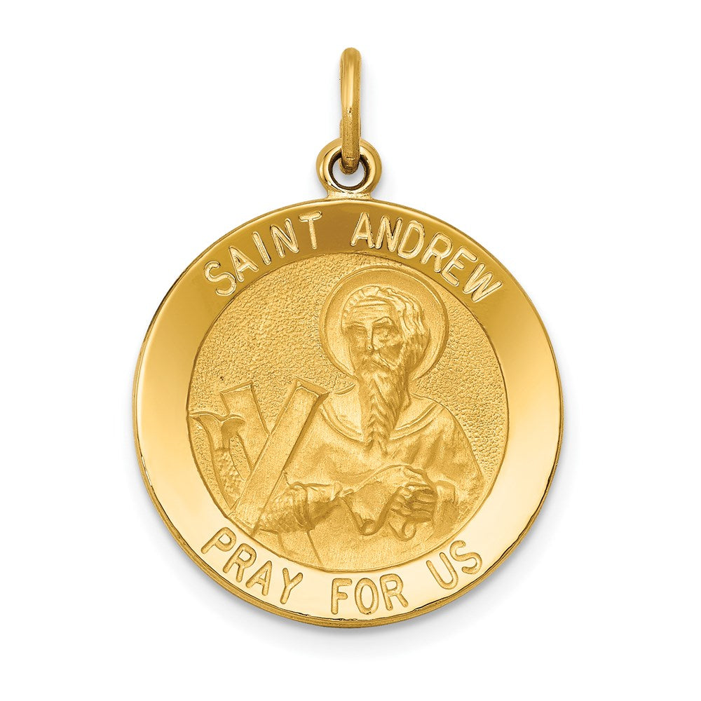 Saint Andrew Medal Pendant in 14k Yellow Gold