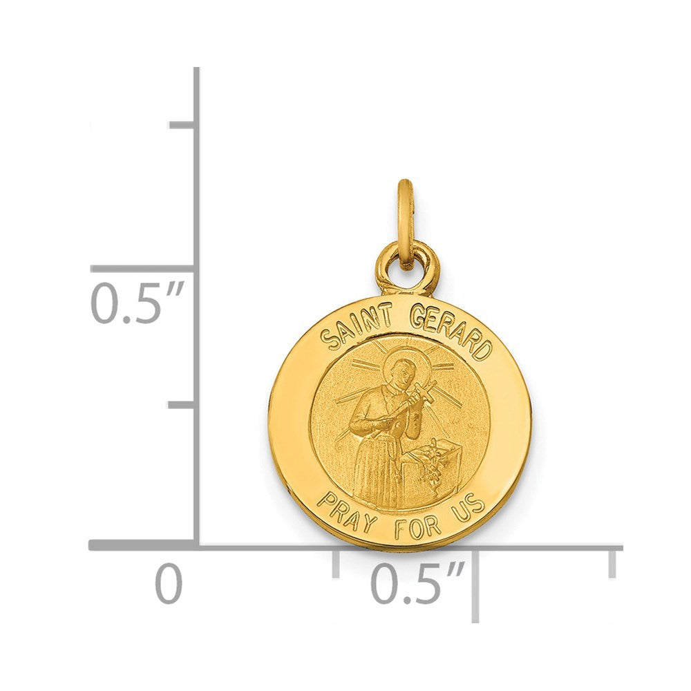 Saint Gerard Medal Charm in 14k Yellow Gold