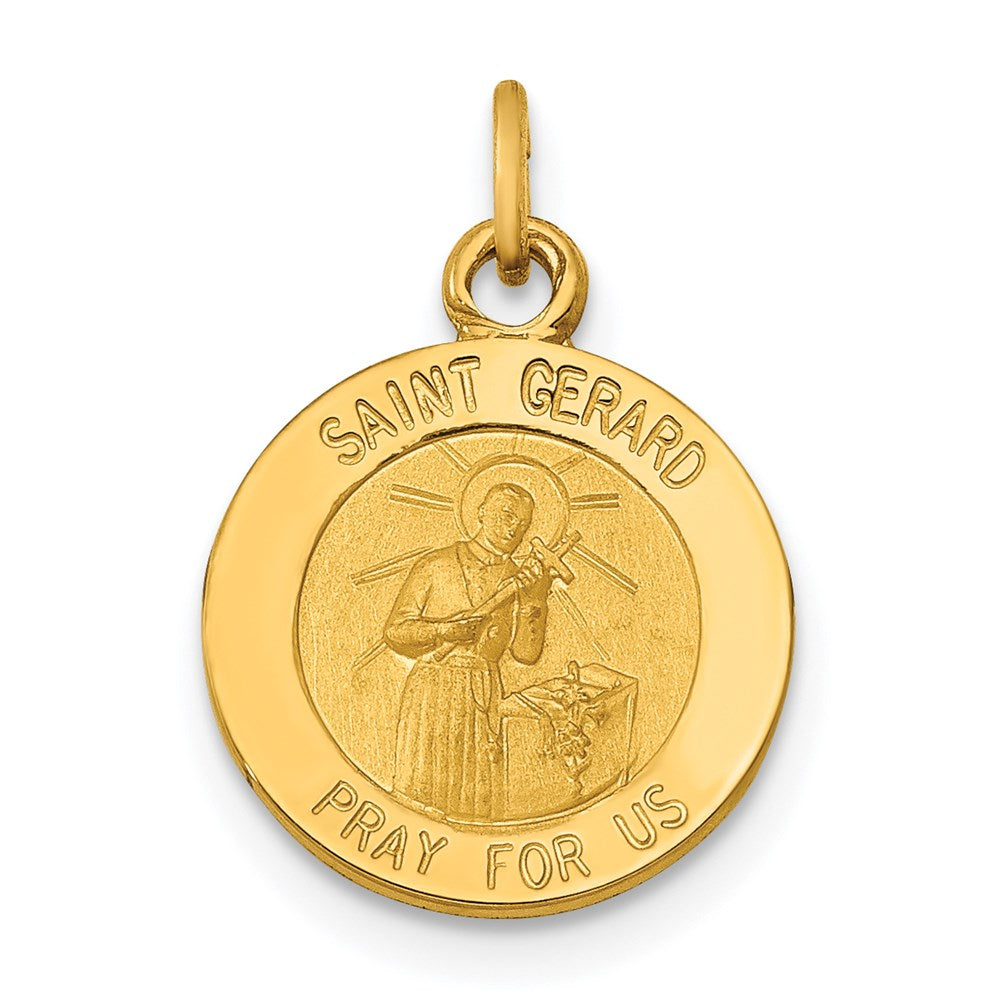 Saint Gerard Medal Charm in 14k Yellow Gold