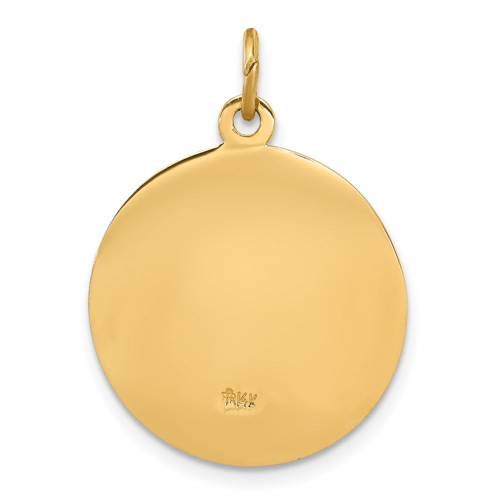 Our Lady of Fatima Medal Pendant in 14k Yellow Gold
