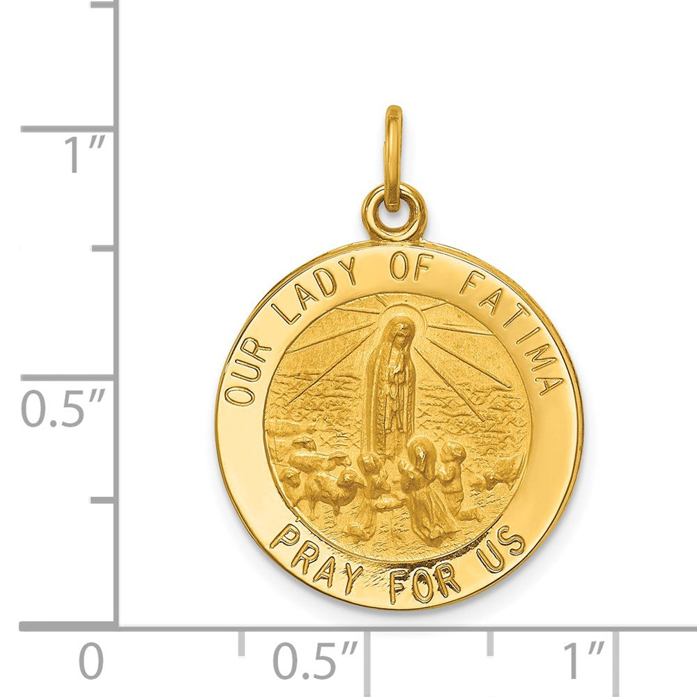 Our Lady of Fatima Medal Pendant in 14k Yellow Gold